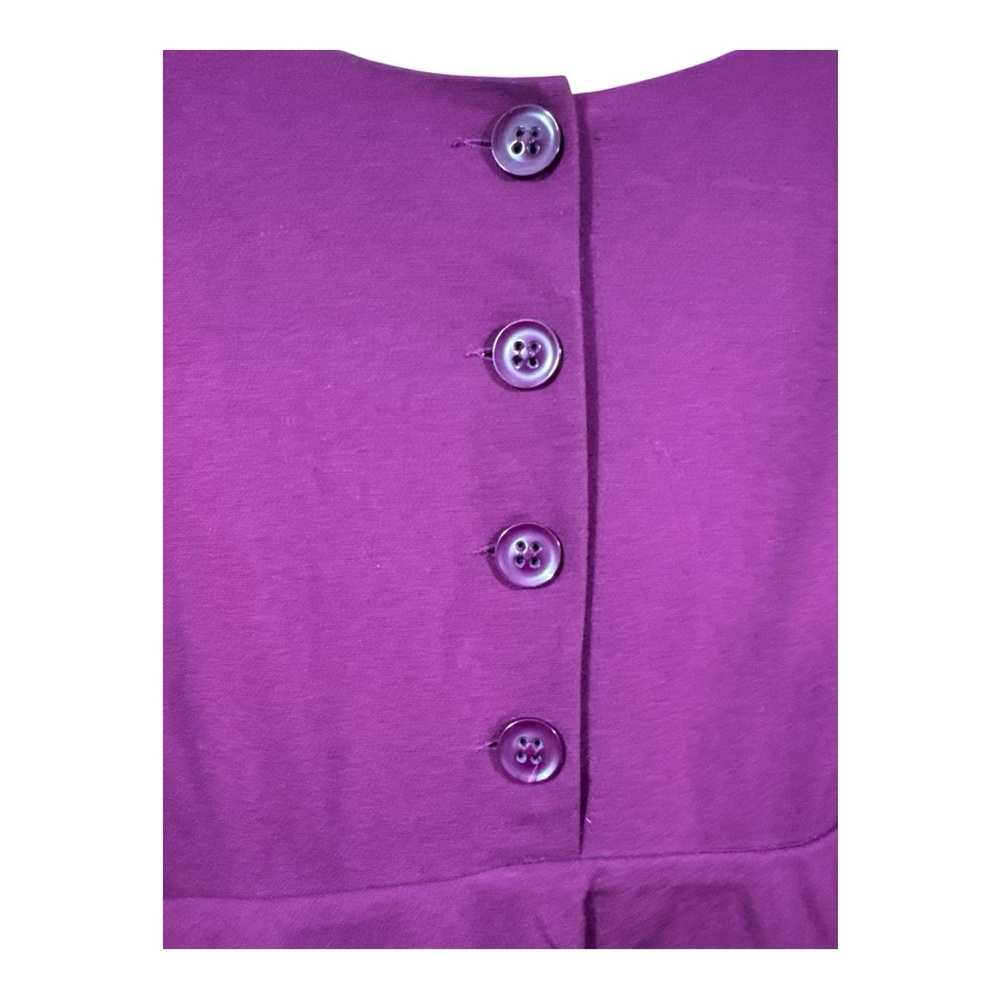 Theory Cupid Prosema Selma Plum Tiered Ruffled Dress with Button Detailing - Picture 5 of 6